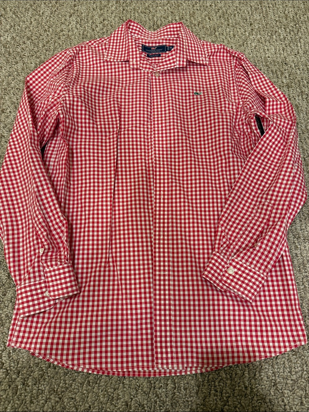 Vineyard Vines Red & White Gingham Button-Down Shirt - Kids